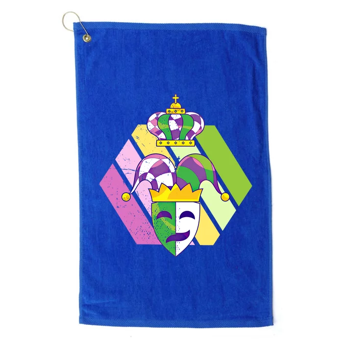 Jester Hat Carnival Costume Masquerade Retro Mardi Gras Gift Platinum Collection Golf Towel