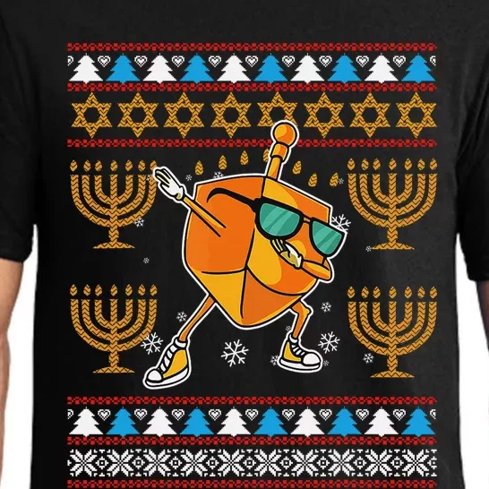 Jewish Hanukkah-Shirt Dreidel Dab Ugly Chanukah Pajama Set