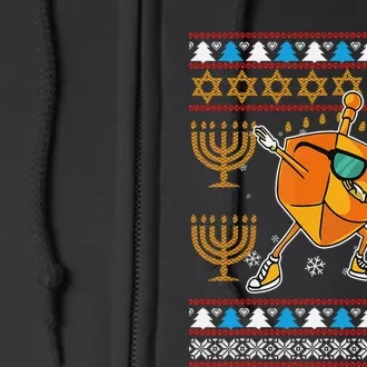 Jewish Hanukkah-Shirt Dreidel Dab Ugly Chanukah Full Zip Hoodie