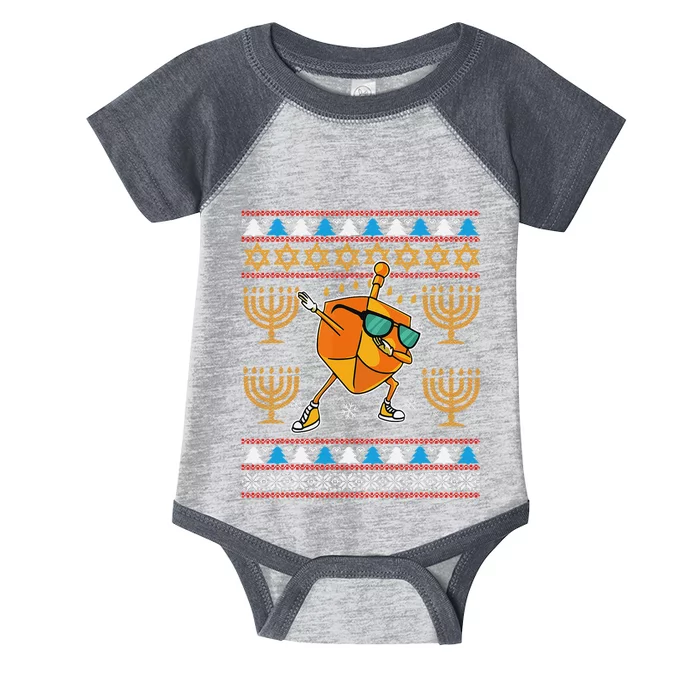 Jewish Hanukkah-Shirt Dreidel Dab Ugly Chanukah Infant Baby Jersey Bodysuit