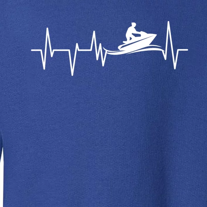 Jetski Heartbeat Ecg Jet Skiing Jet Ski Lovers Funny Gift Toddler Sweatshirt