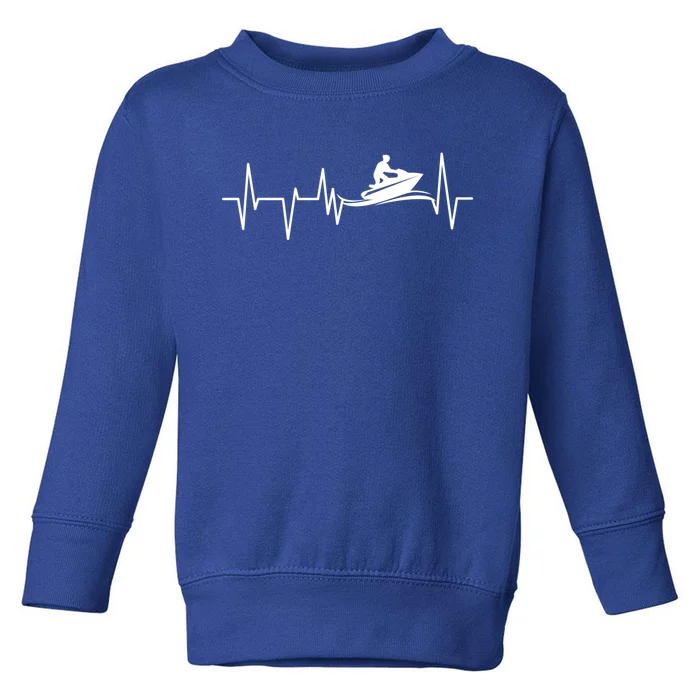 Jetski Heartbeat Ecg Jet Skiing Jet Ski Lovers Funny Gift Toddler Sweatshirt