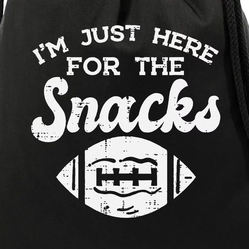 Just Here For Snacks American Football Funny Men Women Kids Drawstring Bag