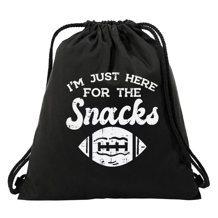 Just Here For Snacks American Football Funny Men Women Kids Drawstring Bag