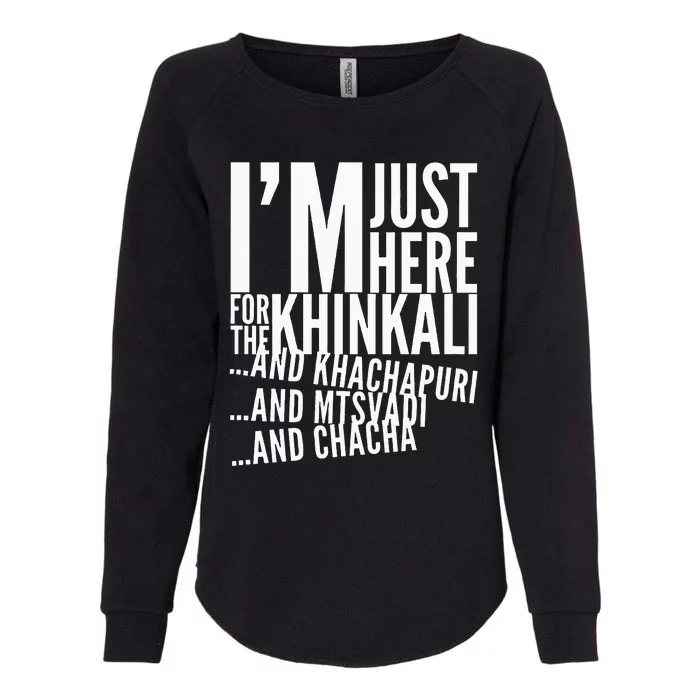 Just Here For All The Food Womens California Wash Sweatshirt