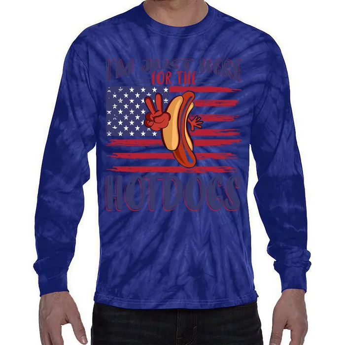 Just Here For The Hot Dogs Tie-Dye Long Sleeve Shirt