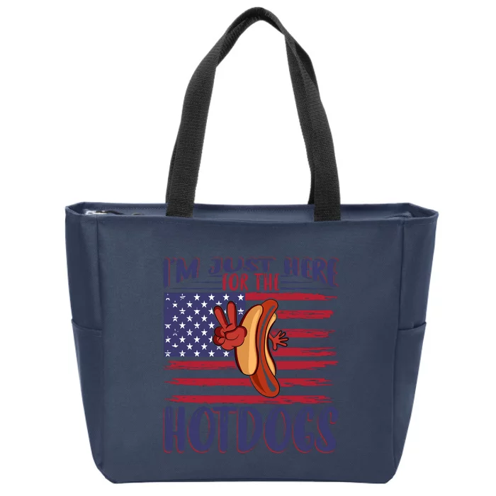 Just Here For The Hot Dogs Zip Tote Bag