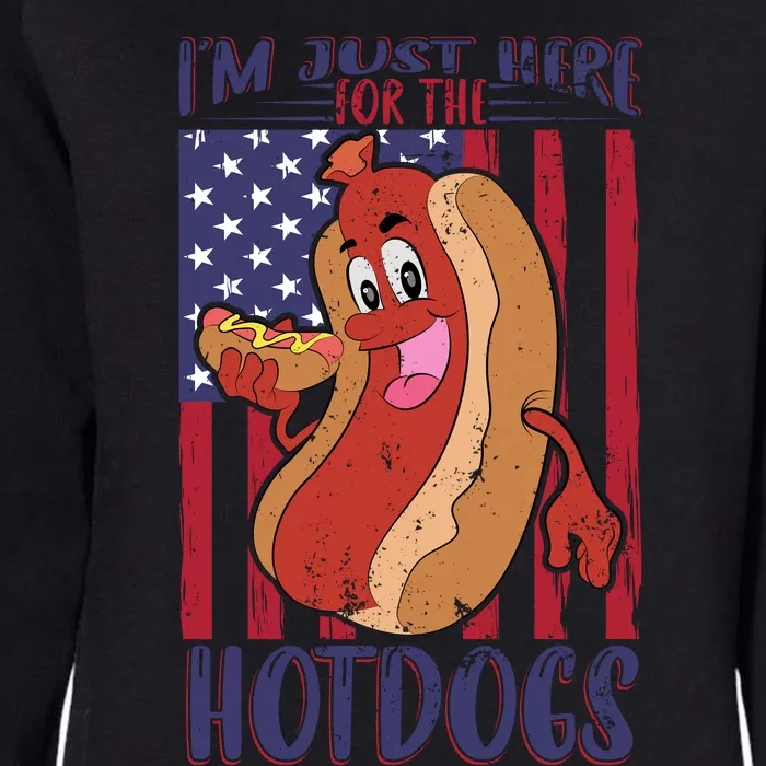 Just Here For The Hot Dogs Womens California Wash Sweatshirt