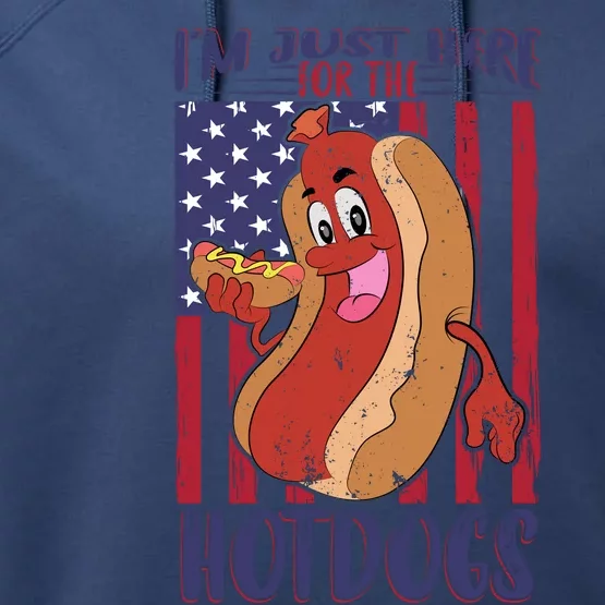 Just Here For The Hot Dogs Performance Fleece Hoodie