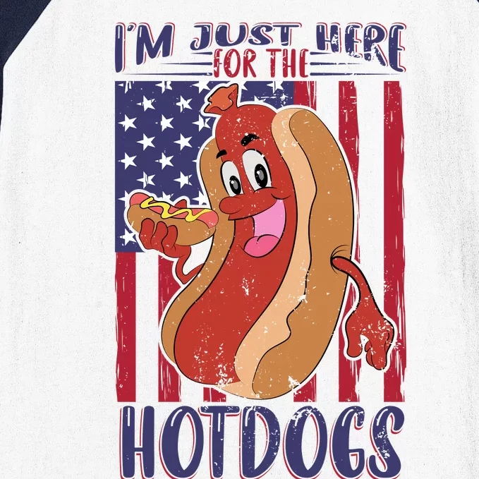 Just Here For The Hot Dogs Baseball Sleeve Shirt