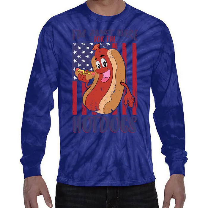 Just Here For The Hot Dogs Tie-Dye Long Sleeve Shirt