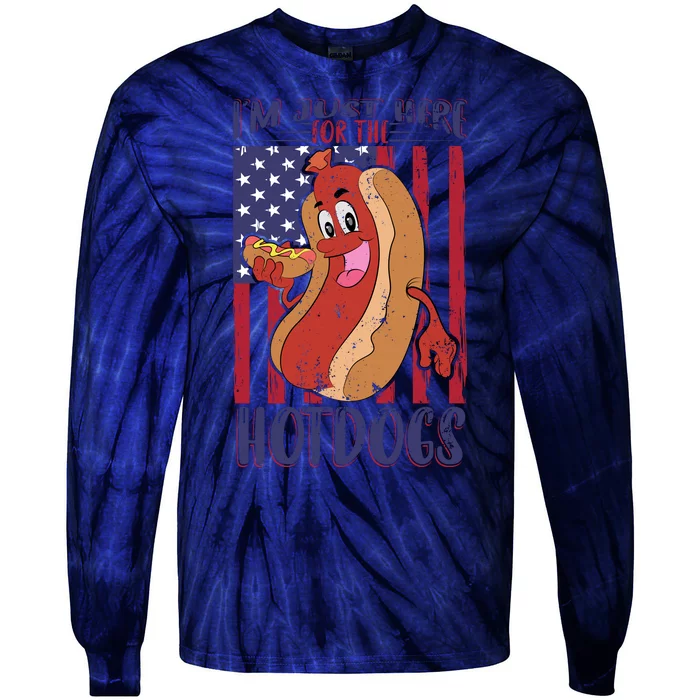 Just Here For The Hot Dogs Tie-Dye Long Sleeve Shirt