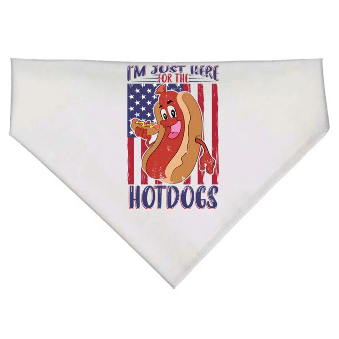 Just Here For The Hot Dogs USA-Made Doggie Bandana