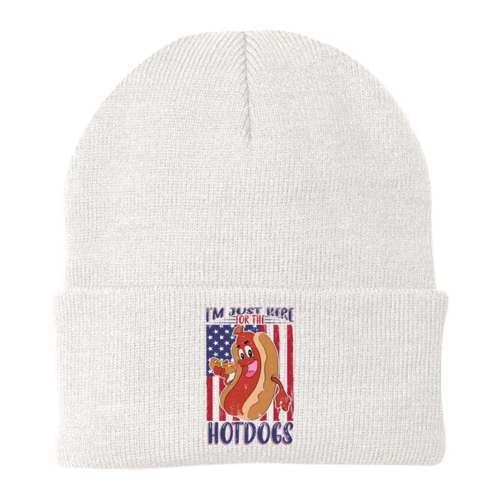 Just Here For The Hot Dogs Knit Cap Winter Beanie