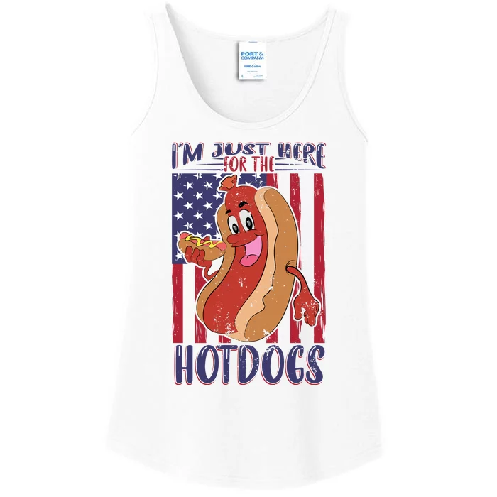 Just Here For The Hot Dogs Ladies Essential Tank