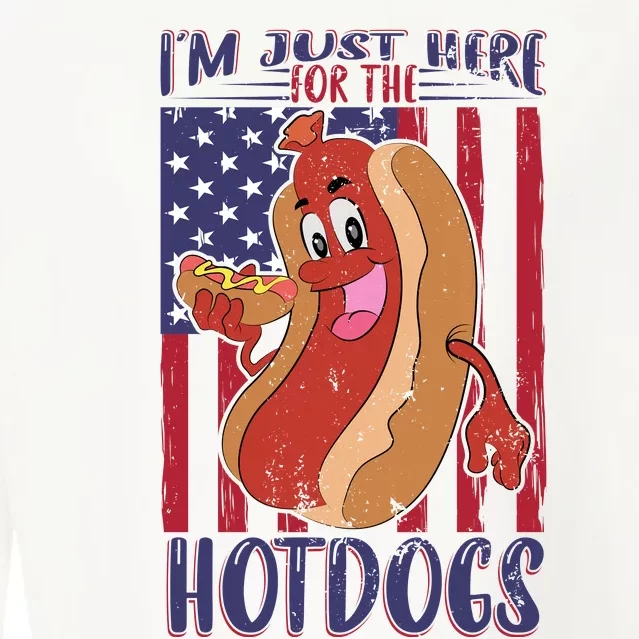 Just Here For The Hot Dogs Cropped Pullover Crew