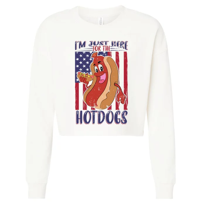 Just Here For The Hot Dogs Cropped Pullover Crew