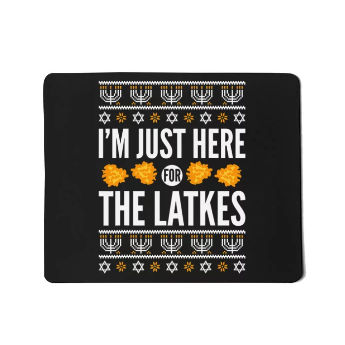 Just Here for Latkes Hebrew Jewish Happy Hanukkah Mousepad