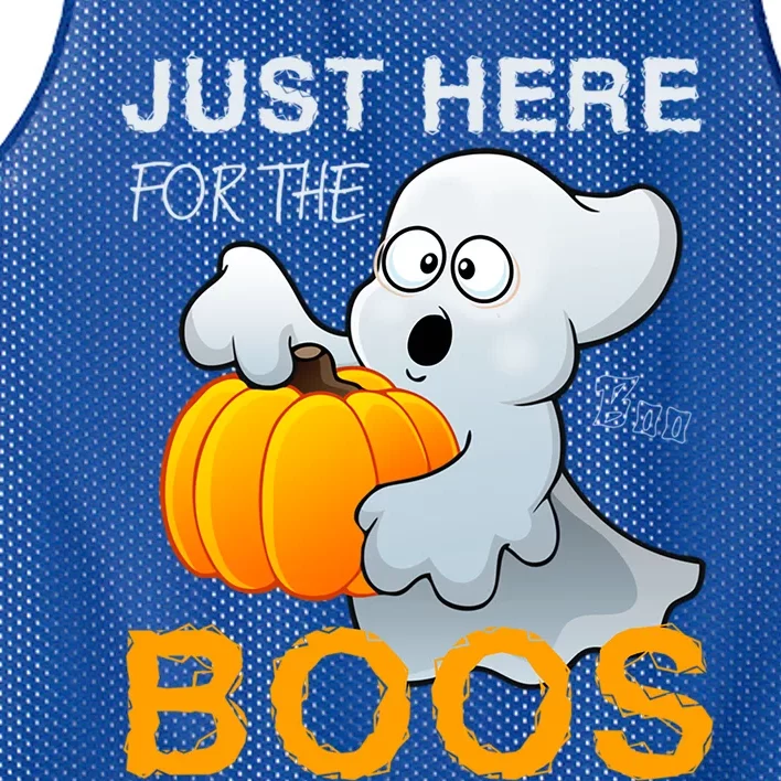 Just Here For The Boos Halloween Ghost And Pumpkin Gift Mesh Reversible Basketball Jersey Tank