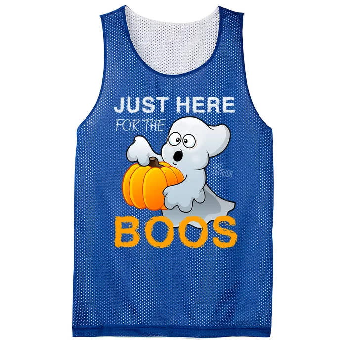 Just Here For The Boos Halloween Ghost And Pumpkin Gift Mesh Reversible Basketball Jersey Tank