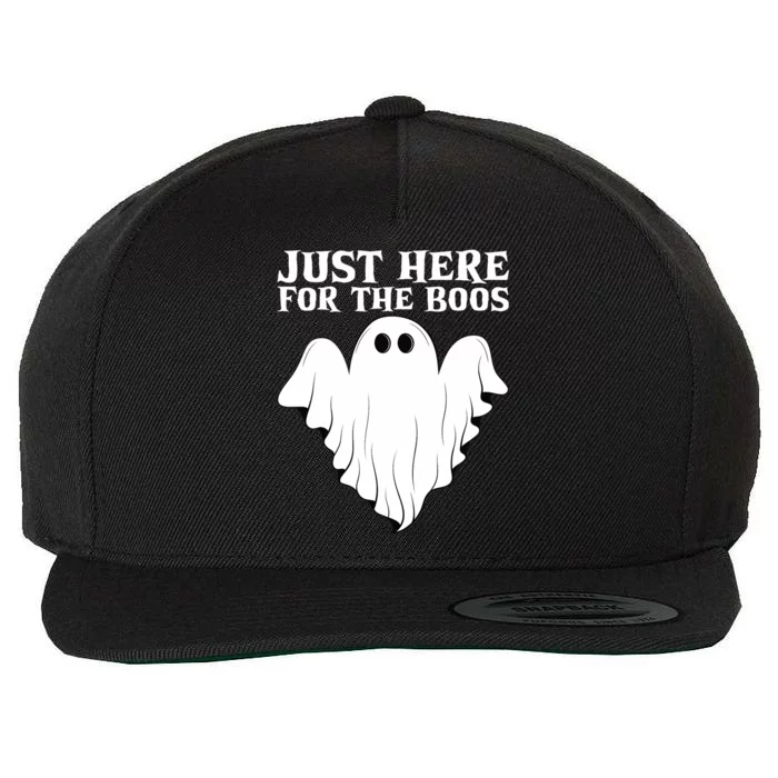 Just Here For The Boos Funny Ghost Wool Snapback Cap