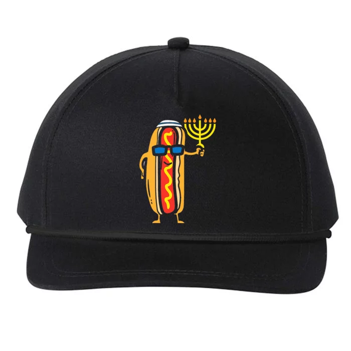 Jewish Hotdog Funny Food Hanukkah Pajamas Chanukah PJs US Snapback Five-Panel Rope Hat