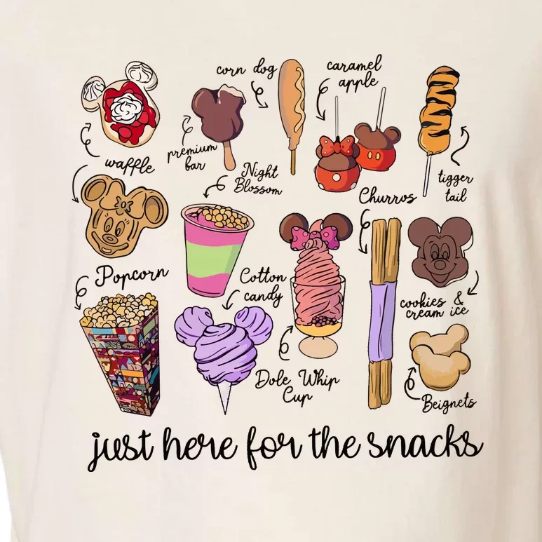 Just Here For The Snacks Garment-Dyed Women's Muscle Tee