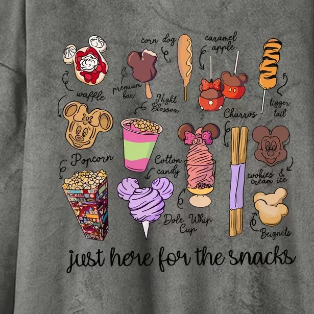 Just Here For The Snacks Hooded Wearable Blanket