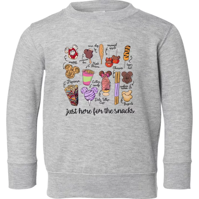 Just Here For The Snacks Toddler Sweatshirt