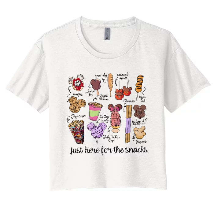 Just Here For The Snacks Women's Crop Top Tee