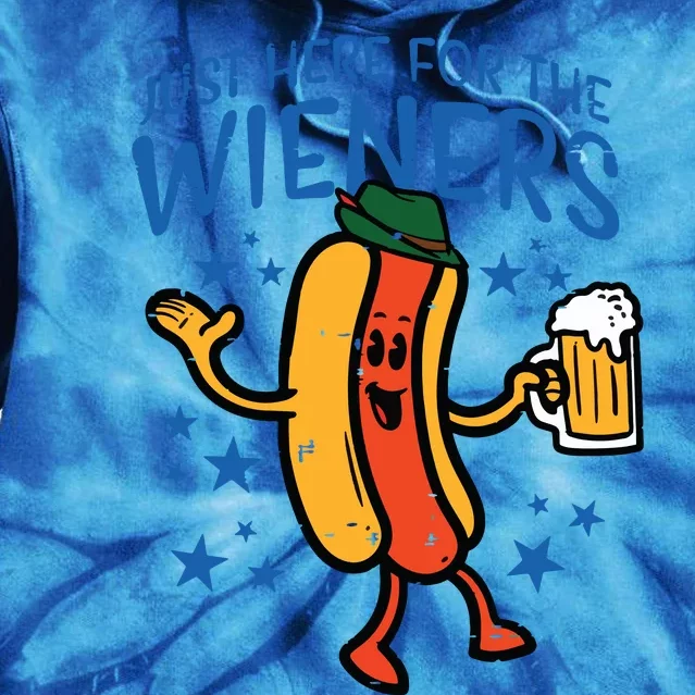 Just Here For The Wieners Hotdog Funny Oktoberfest Tie Dye Hoodie