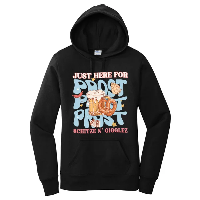 Just Here For Prost Oktoberfest Drinking Team Women's Pullover Hoodie