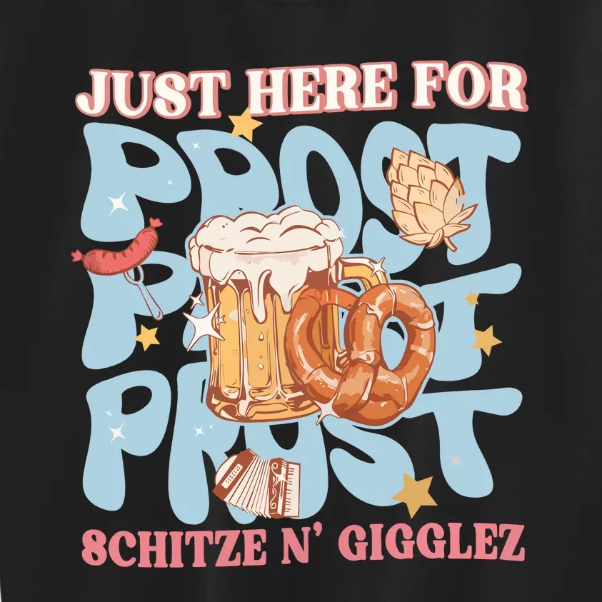 Just Here For Prost Oktoberfest Drinking Team Kids Sweatshirt