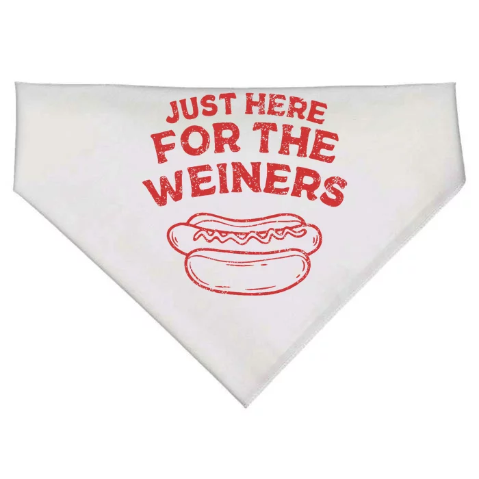 Just Here For The Wiener 4th Of July USA-Made Doggie Bandana