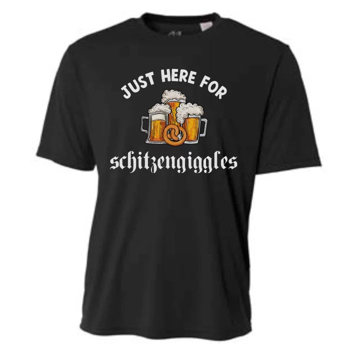 Just Here For Schitzengiggles Oktoberfest Drinking Team Cooling Performance Crew T-Shirt