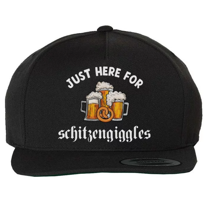 Just Here For Schitzengiggles Oktoberfest Drinking Team Wool Snapback Cap