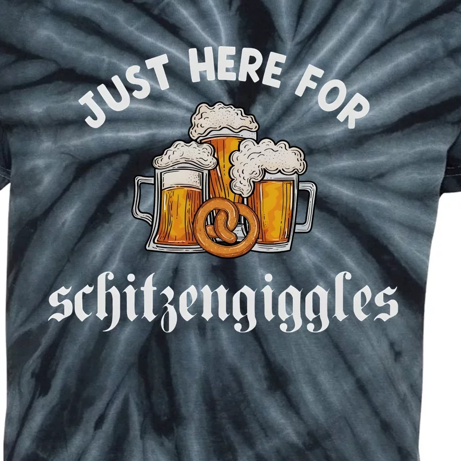 Just Here For Schitzengiggles Oktoberfest Drinking Team Kids Tie-Dye T-Shirt