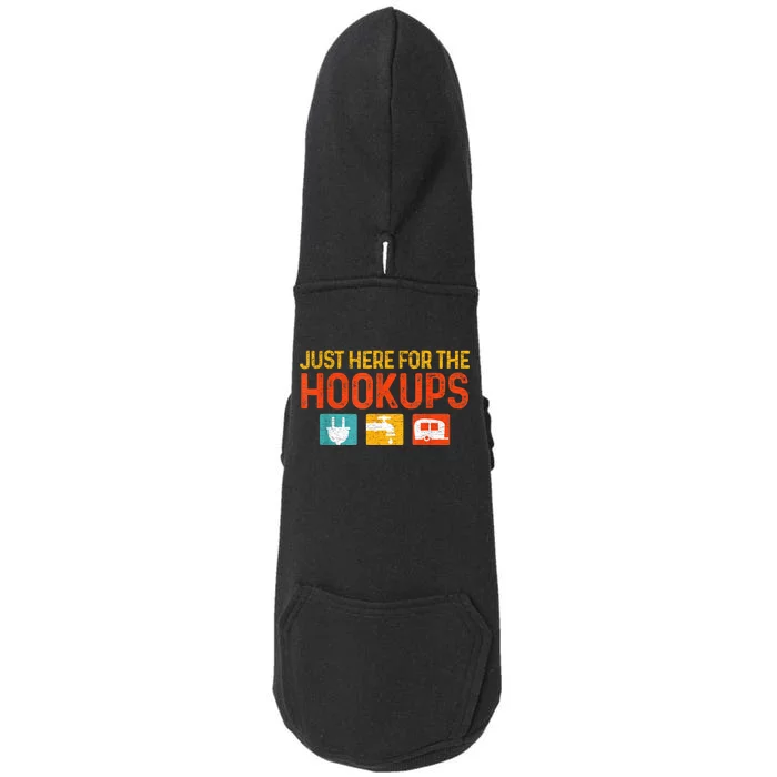 Just Here For The Hookups Motorhome Camping Rv Doggie 3-End Fleece Hoodie