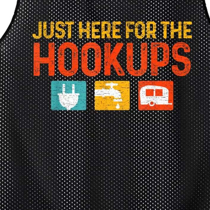 Just Here For The Hookups Motorhome Camping Rv Mesh Reversible Basketball Jersey Tank