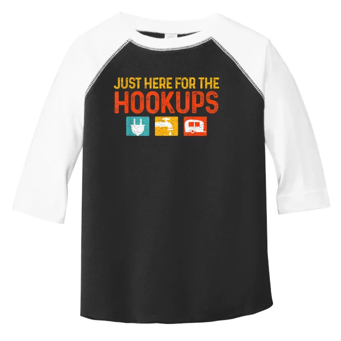 Just Here For The Hookups Motorhome Camping Rv Toddler Fine Jersey T-Shirt