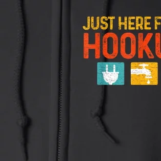 Just Here For The Hookups Motorhome Camping Rv Full Zip Hoodie