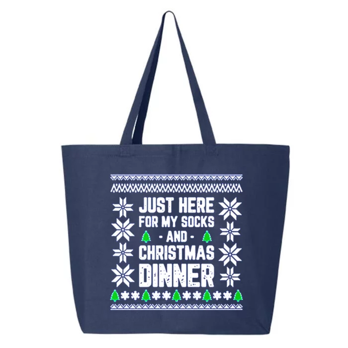 Just Here For My Socks And Christmas Dinner Xmas Gift 25L Jumbo Tote