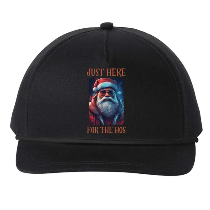 Just Here For The Hos Funny Santa Snapback Five-Panel Rope Hat