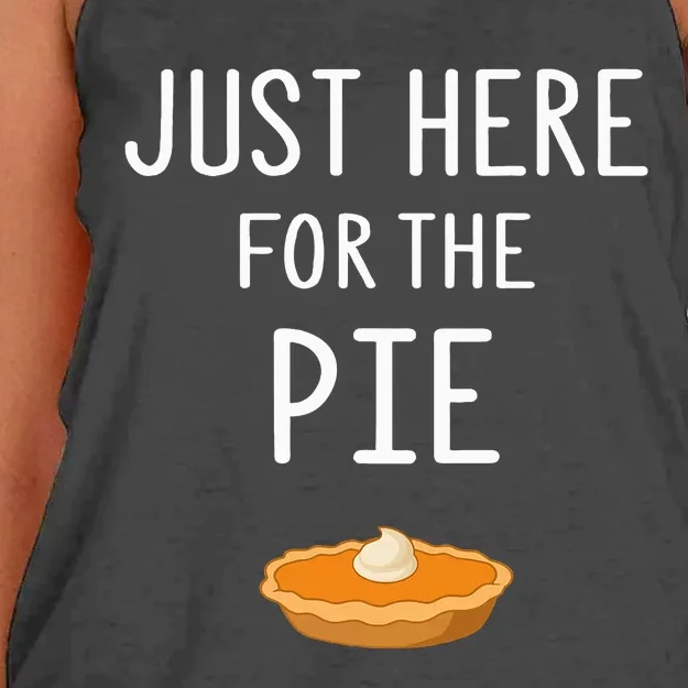 Just here for the pie funny thanksgiving Women's Knotted Racerback Tank