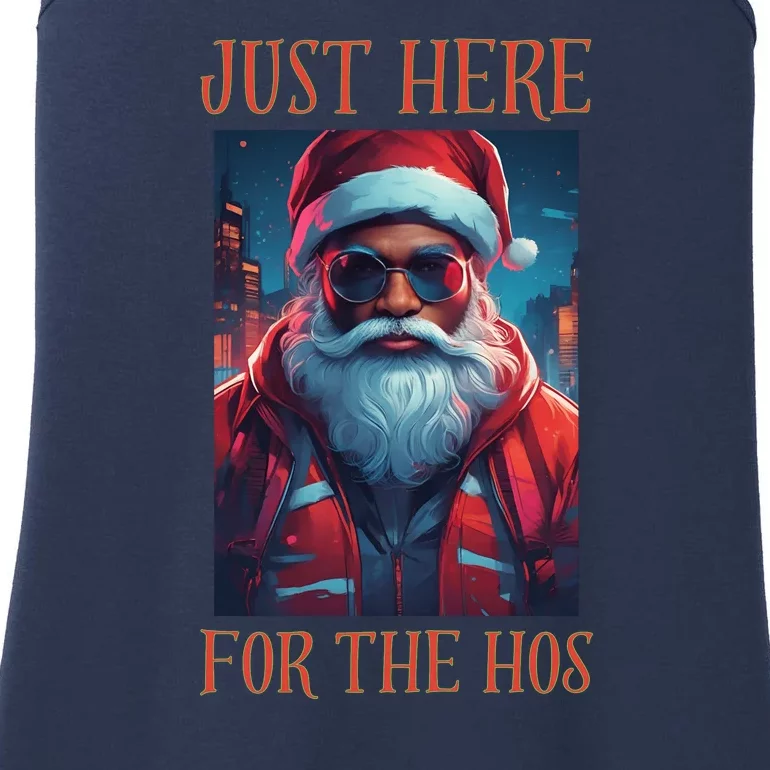 Just Here For The Hos Funny Santa Ladies Essential Tank