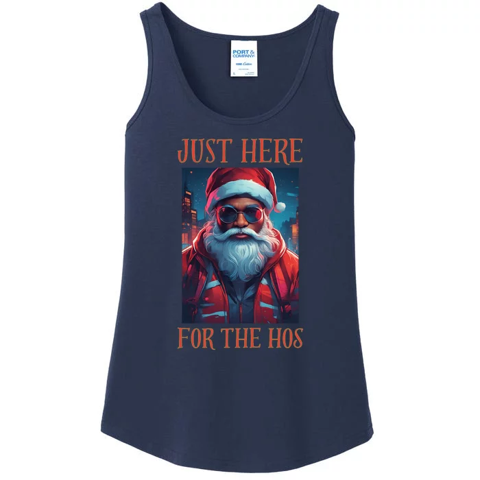 Just Here For The Hos Funny Santa Ladies Essential Tank