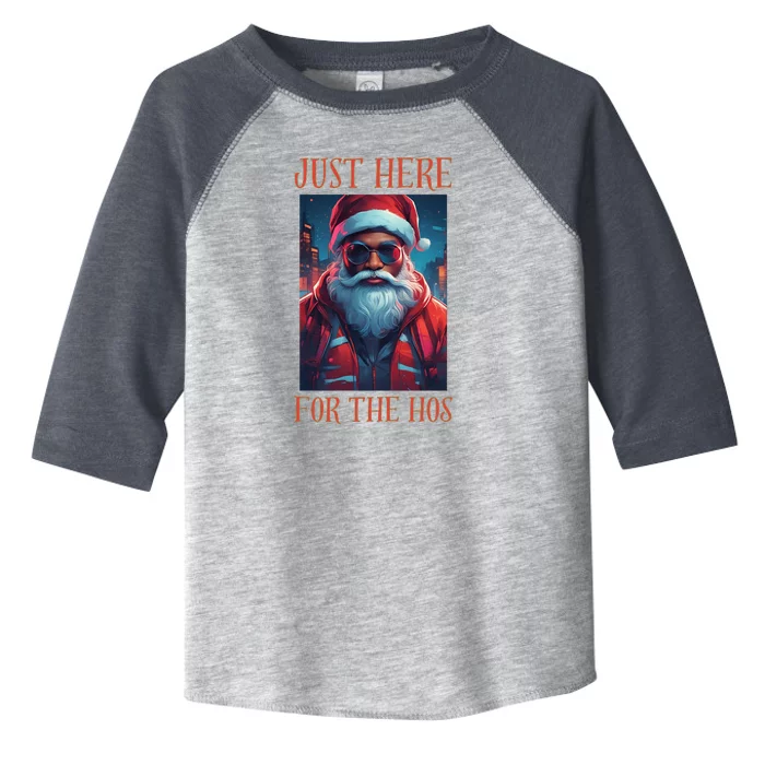 Just Here For The Hos Funny Santa Toddler Fine Jersey T-Shirt