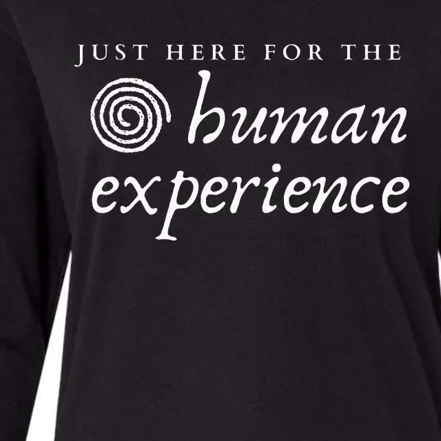 Just Here For The Human Experience Sacred Spiral Womens Cotton Relaxed Long Sleeve T-Shirt