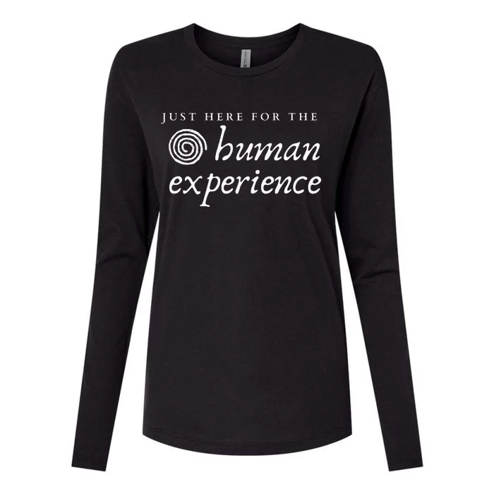 Just Here For The Human Experience Sacred Spiral Womens Cotton Relaxed Long Sleeve T-Shirt