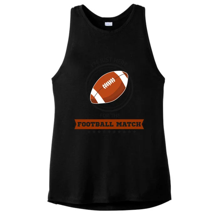 Just Here For The Football Match Graphic Ladies Tri-Blend Wicking Tank